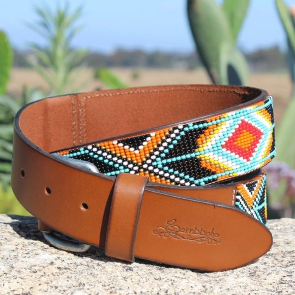 Other - Beaded leather belt